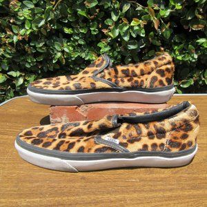 Women's Size 9 Men's Size 7 1/2 Vans Furry Fuzzy Leopard Shoes Sneakers SAMPLE